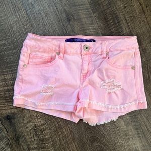 Neon pink distress Junior shorts size 5